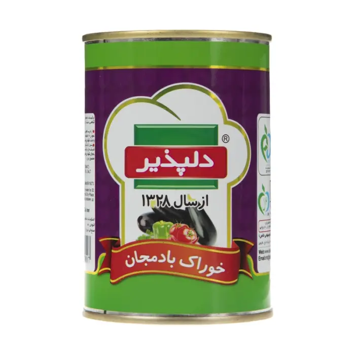 دلپذیر کنسرو خوراک بادمجان قوطی 410 گ