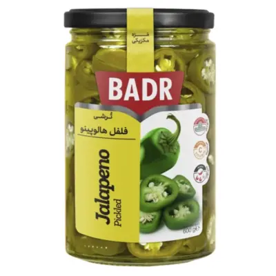 بدر ترشی فلفل هالوپینو  شیشه 600 گ