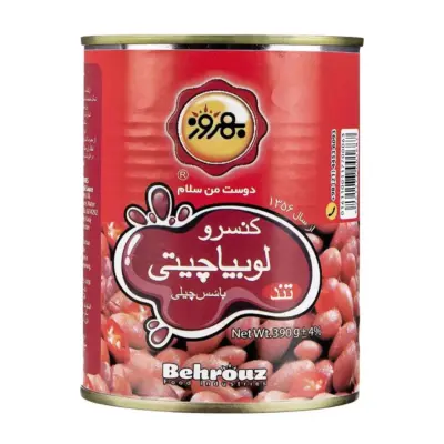 بهروز کنسرو لوبیا چیتی تند 390 گ