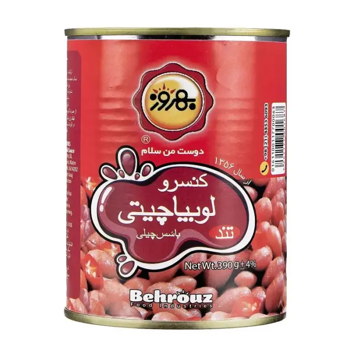 بهروز کنسرو لوبیا چیتی تند 390 گ