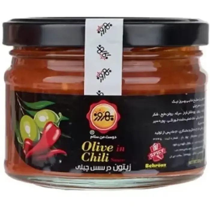 بهروز زیتون در سس چیلی شیشه 220 گ