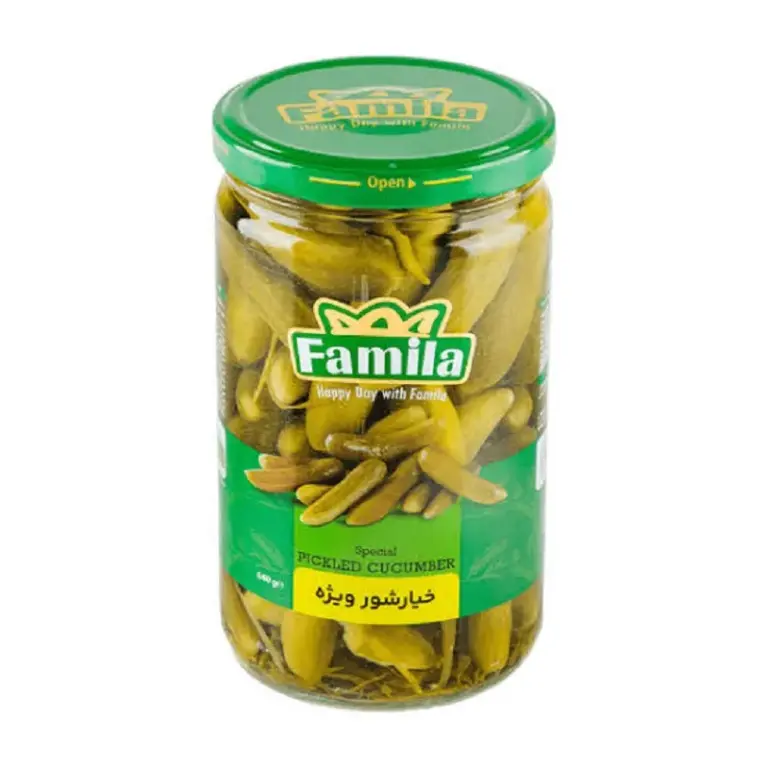 فامیلا خیارشور ویژه شیشه 640 گ
