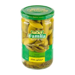فامیلا خیارشور ممتاز شیشه 640 گ