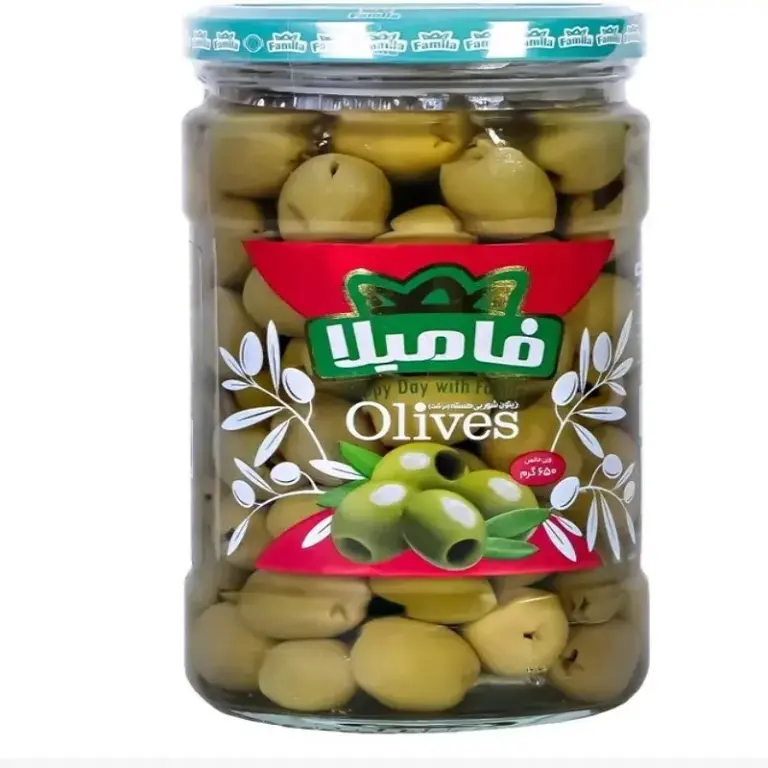 فامیلا زیتون شور ویژه شیشه 650 گ