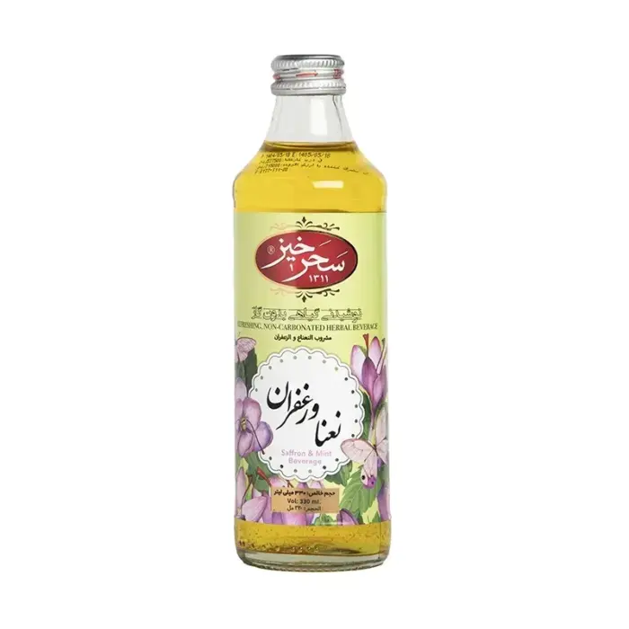 سحرخیز شربت نعنا زعفران شیشه 330 میل
