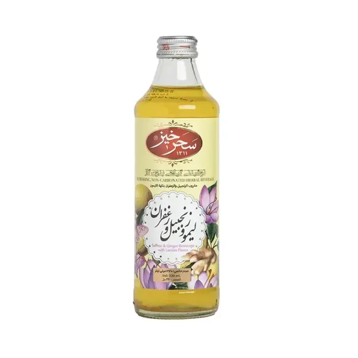 سحرخیز شربت لیمو زنجبیل زعفران شیشه 330 میل